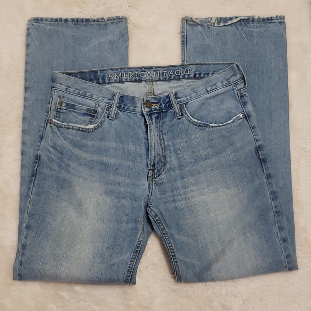 AMERICAN EAGLE Low Rise Boot Blue Jeans sz 32